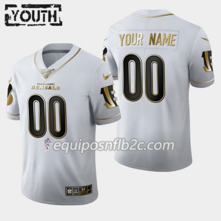 Camiseta Niño NFL Cincinnati Bengals Personalizar Nike Blanco Golden Edition 100th